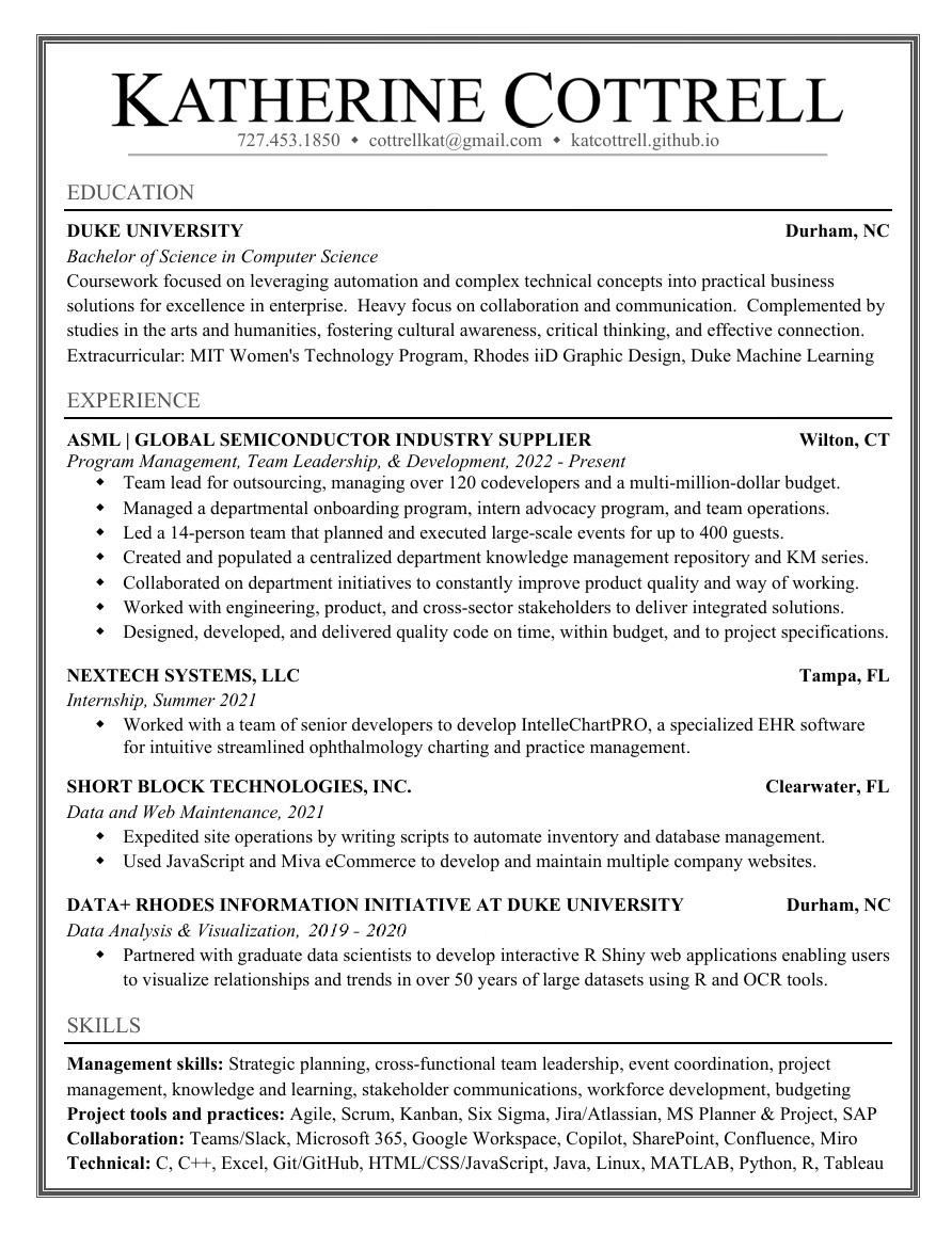 Katherine Cottrell's Resume